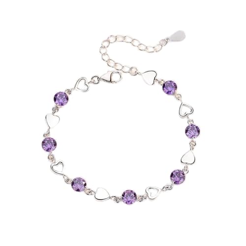 JOATVEE Damen Armband Silber 925 Herz Cubic Zirkonia Armband Einstellbar Valentinstag Muttertag Geburtstag Weihnachten Geschenk für Sie Frauen Freundin Mutter Geschenke Schmuck von JOATVEE