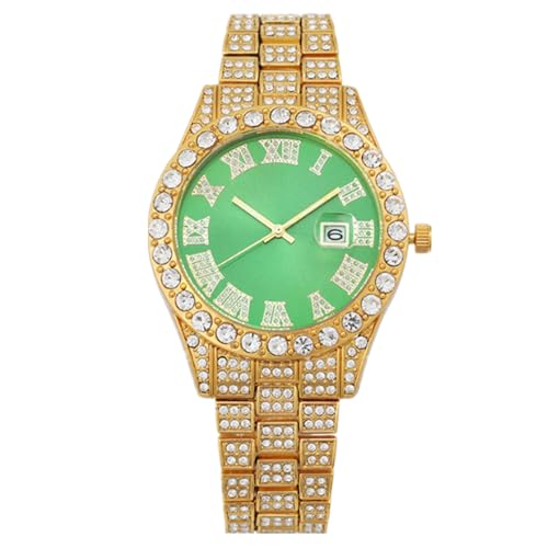 JOATVEE Damen Diamantuhr Mode Kristall Strass Quarz Analoguhr Iced-Out Armband Armbanduhr Männer von JOATVEE