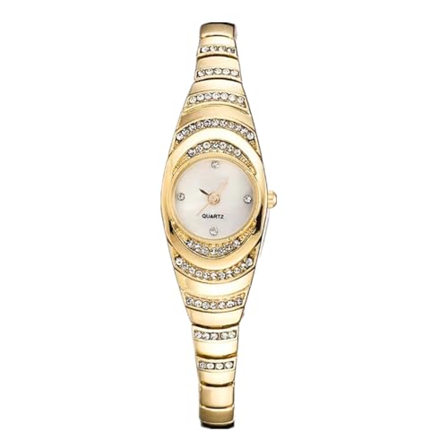 JOATVEE Damenmode Uhr einfach Diamant Analog Quarzuhr Edelstahl Strass Armband Armbanduhr von JOATVEE