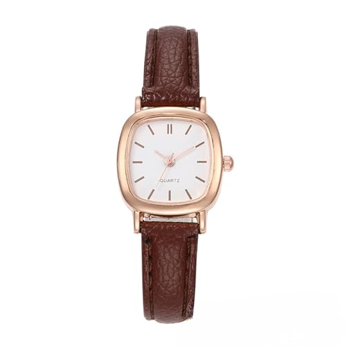 JOATVEE Damenuhren Lederband Slim Watch Damen Kleid Mode Wasserdicht Klassisch Zeitlos Einfaches Design Analog Quarz Armbanduhr mit Quadratischem Zifferblatt von JOATVEE