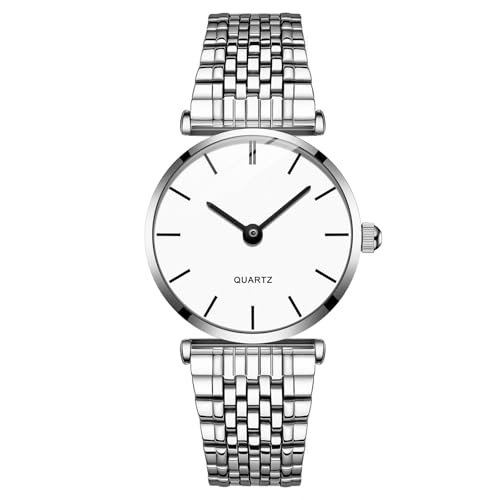 JOATVEE Ehepaar Uhren Quarz Analog Partner Freundschaft Armbanduhr Klassisch Einfach Ultra Dünn Uhr mit Edelstahlarmband Valentinstag Paar Geschenk für Männer Frauen von JOATVEE