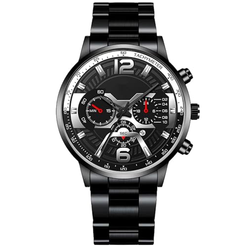 JOATVEE Herren-Chronograph Edelstahl-Uhr Mode Personalisiertes Zifferblatt mit Datum Analog Quarz Classic Business Watch JOATVEE Herren-Chronograph Edelstahl-Uhr Mode Personalisiertes Zifferblatt mit Datum Analog Quarz Classic Business Watch von JOATVEE