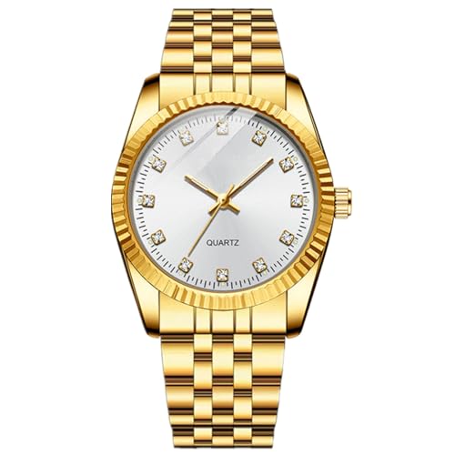 JOATVEE Herren Damen Quarz Paar Uhr Diamant Skala Zifferblatt Edelstahl Armband Armband Analog Femme Uhren Ehepaar Uhr von JOATVEE