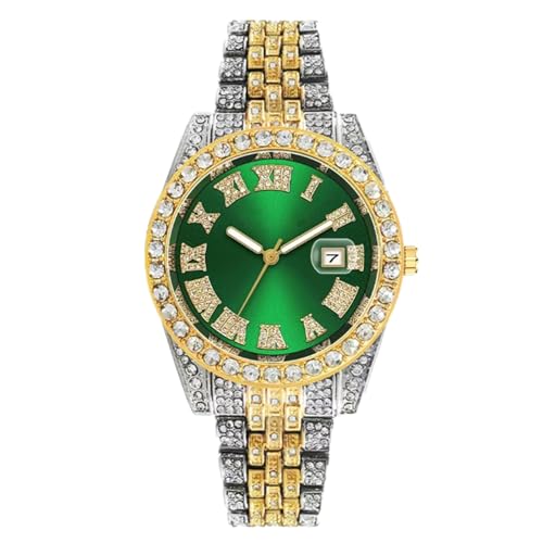 JOATVEE Herren-Diamant-Uhr Mode Kristall Strass Quarz-Analoguhr Iced-Out Armband Armbanduhr JOATVEE Herren-Diamant-Uhr Mode Kristall Strass Quarz-Analoguhr Iced-Out Armband Armbanduhr von JOATVEE