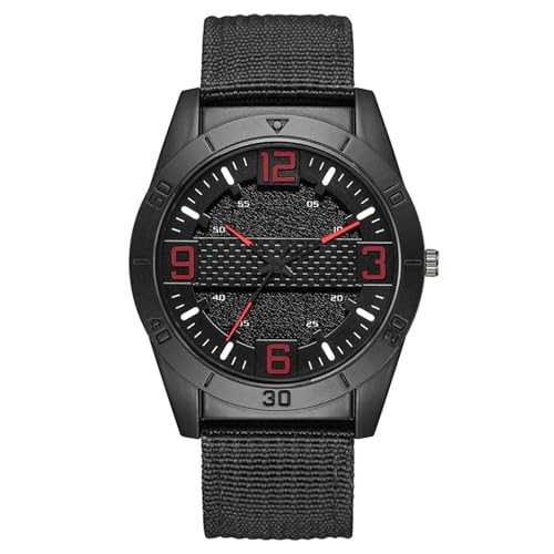 JOATVEE Herrenmode UhrenLEicht Ablesbare Digital Skala Quarz Analog Armbanduhr mit Canvas ArmbandHerrenuhr Geschenke von JOATVEE