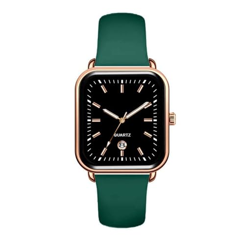 JOATVEE Herrenuhren Damenuhren Analog Quarz Wasserdicht Leuchtend Uhr Silikonband Freizeituhr mit rechteckigem Zifferblatt von JOATVEE