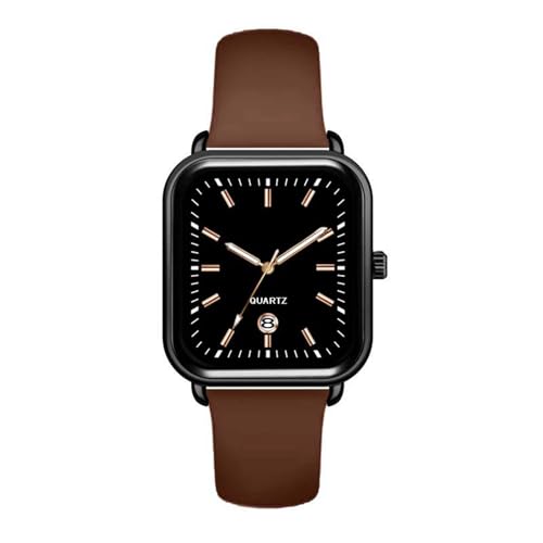 JOATVEE Herrenuhren Damenuhren Analog Quarz Wasserdicht Leuchtend Uhr Silikonband Freizeituhr mit rechteckigem Zifferblatt von JOATVEE