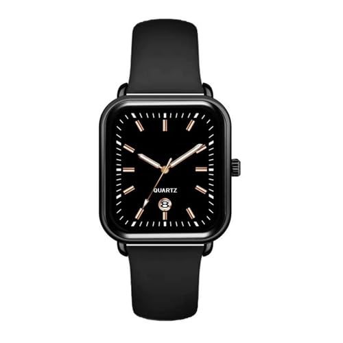 JOATVEE Herrenuhren Damenuhren Analog Quarz Wasserdicht Leuchtend Uhr Silikonband Freizeituhr mit rechteckigem Zifferblatt von JOATVEE
