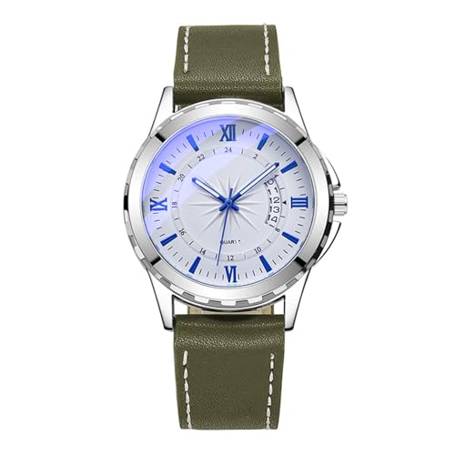 JOATVEE Mode Herrenuhr Wasserdicht Klassische Lederuhr Casual Business Einfache Quarz-Analoguhr mit Datumsanzeige von JOATVEE