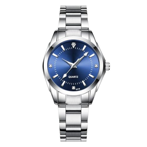 JOATVEE Uhren für Frauen Analog Quarz Silber Edelstahl Uhren Leuchtend Wasserdicht Couple's Dress Watch von JOATVEE