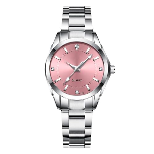 JOATVEE Uhren für Frauen Analog Quarz Silber Edelstahl Uhren Leuchtend Wasserdicht Couple's Dress Watch von JOATVEE