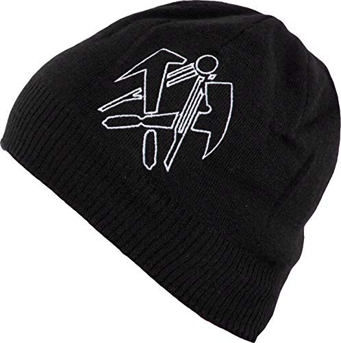 Job Dachdecker Strick-Mütze Strickmütze Beanie Jeff II schwarz XXL Zunft-Logo OneSize von Lupsty