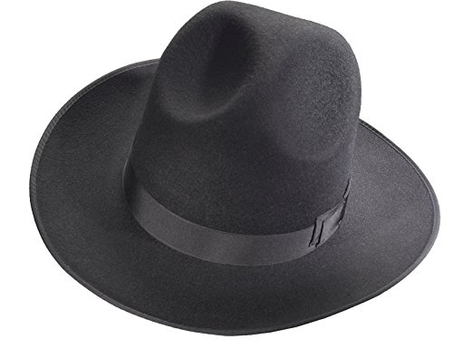 JOB Dachdeckerhut Zimmermannshut 9 cm Wollfilz schwarz 58 von JOB