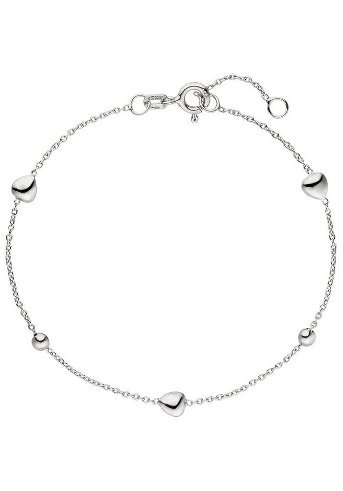 JOBO Armband Herz Kugel, 925 Silber 19 cm von JOBO