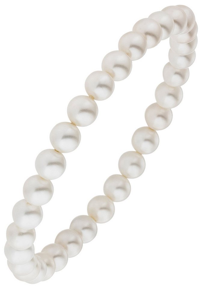 JOBO Armband Muschelkern-Perlen 6 mm, weiß 17 cm JOBO Armband Muschelkern-Perlen 6 mm, weiß 17 cm von JOBO