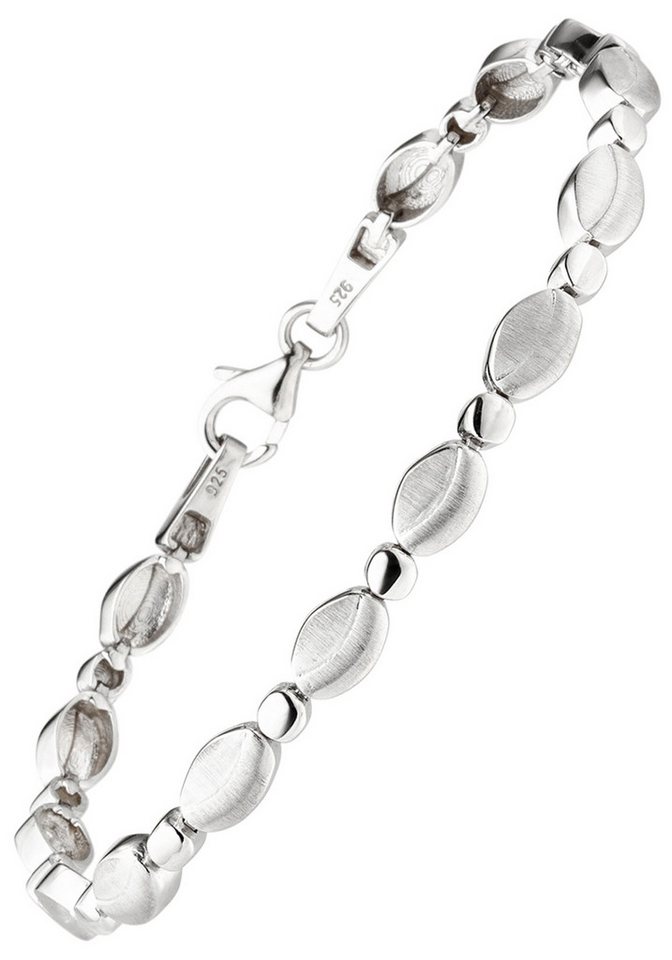 JOBO Armband Silberarmband teil matt, 925 Silber thodiniert 19 cm von JOBO