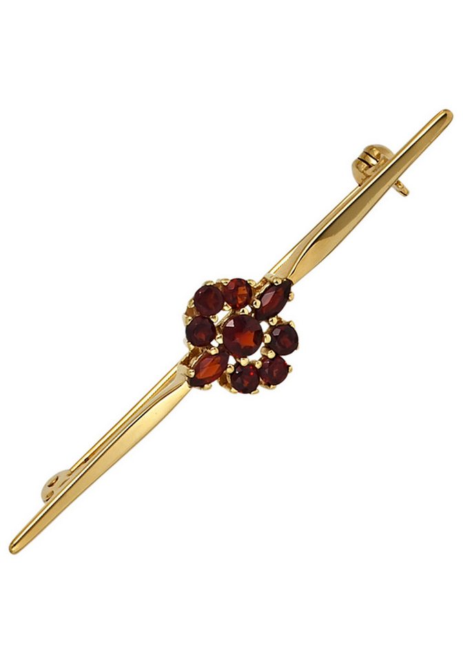 JOBO Brosche Goldbrosche 49 mm, 9 Karat 375 Gold mit Granat von JOBO