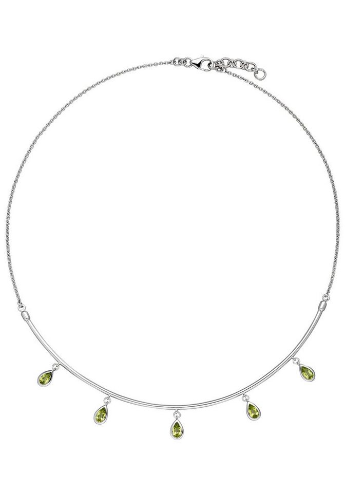 JOBO Collier, 585 Weißgold mit Peridot 44 cm von JOBO