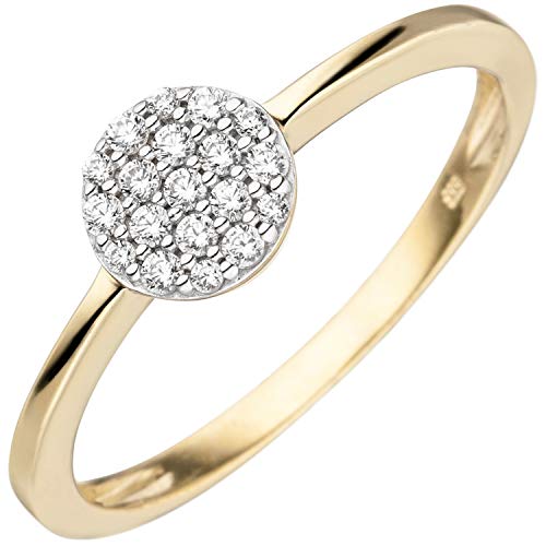 Jobo Damen-Ring aus 333 Gold Bicolor mit 19 Zirkonia Größe 54 von Jobo