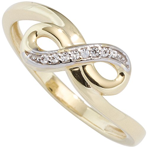 Jobo Damen-Ring aus 333 Gold Bicolor mit Zirkonia Größe 58 von Jobo