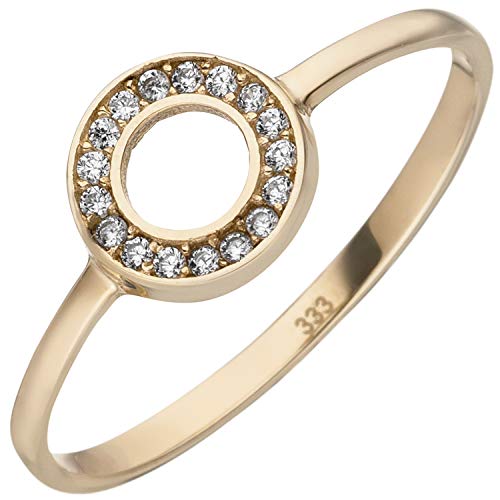 Jobo Damen-Ring aus 333 Gold mit 17 Zirkonia Größe 60 von Jobo