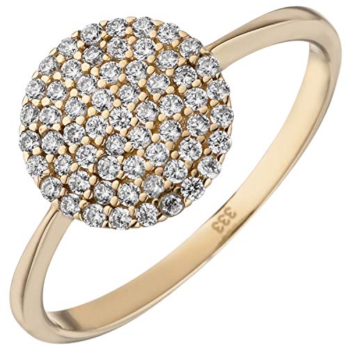 Jobo Damen-Ring aus 333 Gold mit 60 Zirkonia Größe 50 von Jobo