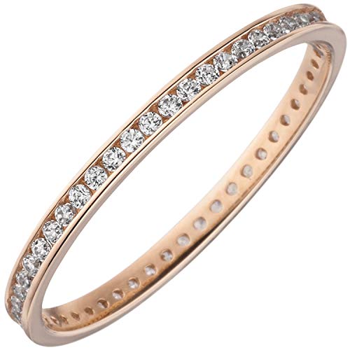 Jobo Damen-Ring aus 333 Rosegold mit Zirkonia Rundum Größe 52 von Jobo