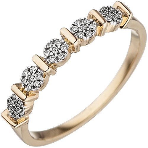 Jobo Damen-Ring aus 585 Gold mit 35 Diamanten Größe 60 von Jobo