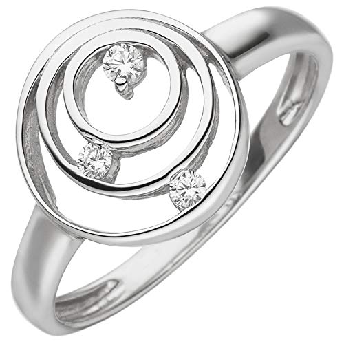 Jobo Damen-Ring aus 925 Silber mit 3 Zirkonia Größe 52 von Jobo