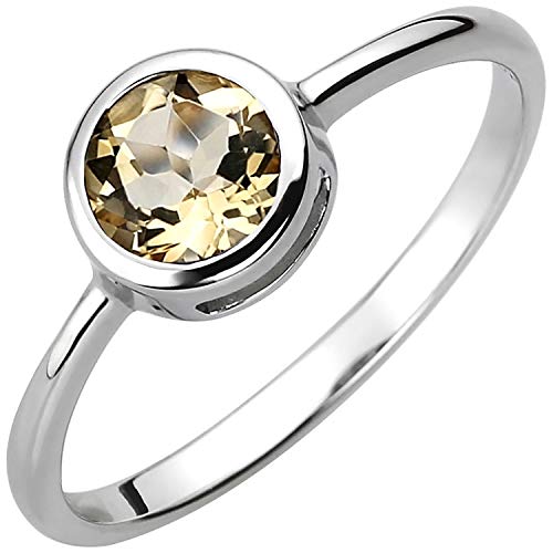 Jobo Damen-Ring aus 925 Silber mit Citrin Größe 50 von Jobo