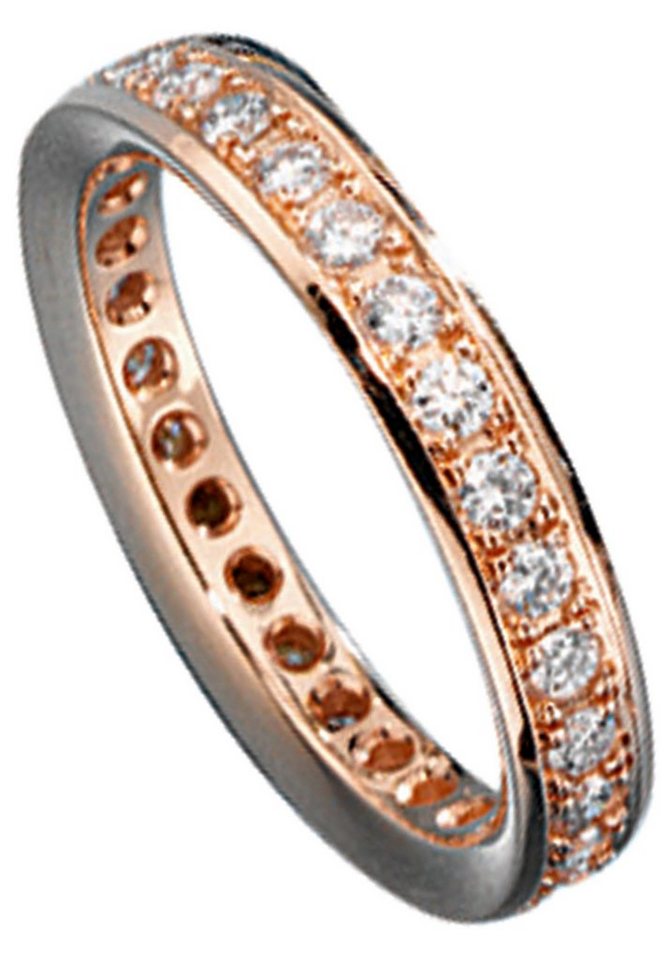 JOBO Diamantring Memory Ring, 585 Roségold mit Diamanten rundum von JOBO