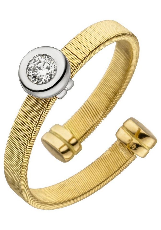 JOBO Diamantring Offener Ring Goldring, 750 Gold bicolor mit Diamant von JOBO