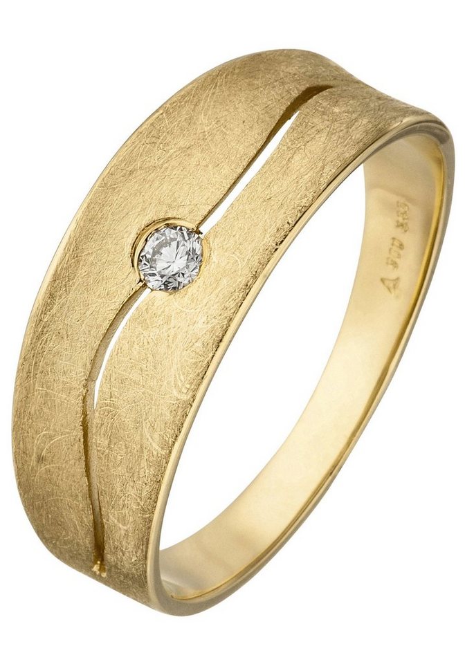 JOBO Diamantring Ring Goldring, 585 Gold eismatt mit Diamant Brillant von JOBO