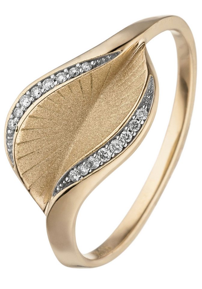 JOBO Diamantring Ring Goldring, 585 Gold mit 16 Diamanten von JOBO