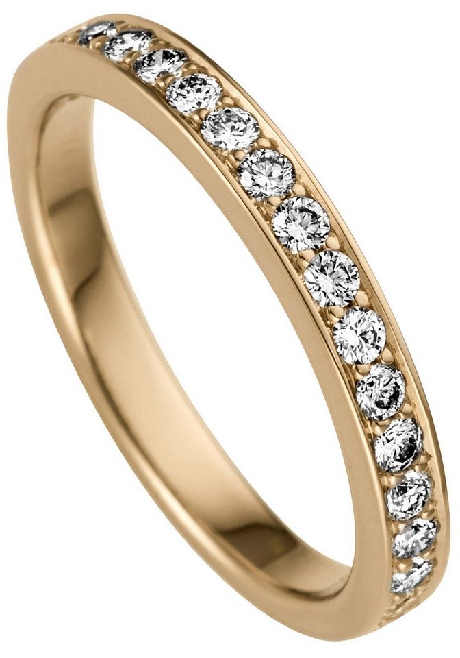 JOBO Diamantring Ring Goldring, 585 Gold mit 17 Diamanten von JOBO