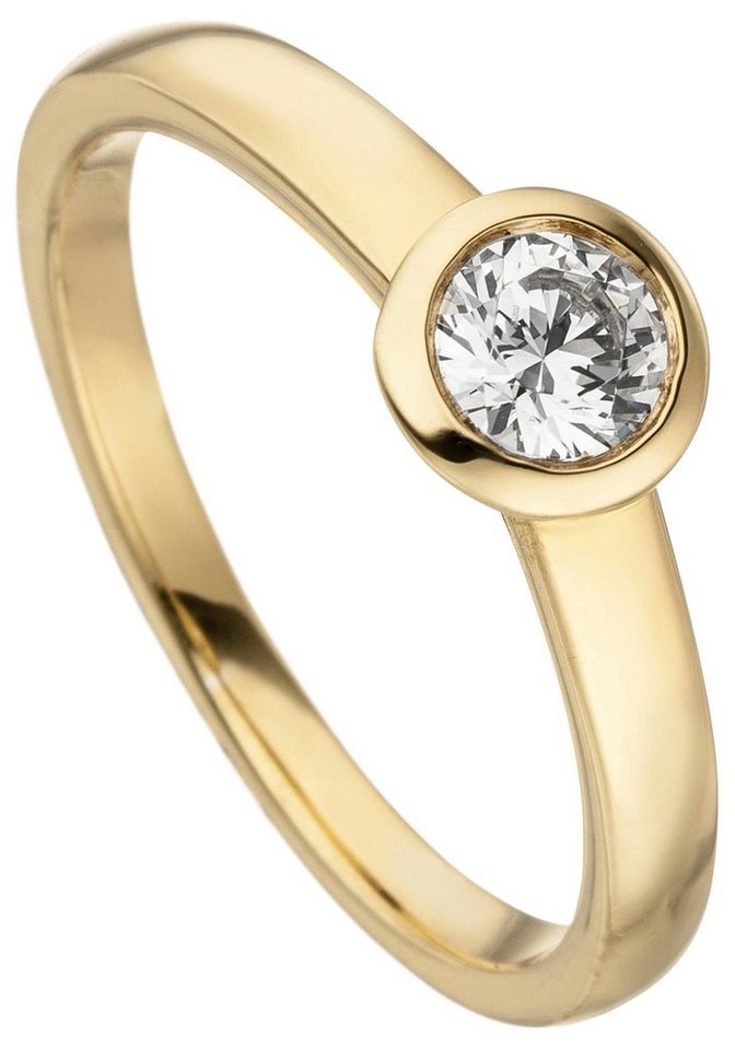 JOBO Diamantring Ring Goldring Solitär, 585 Gold mit Diamant Brillant 0,15 ct. von JOBO