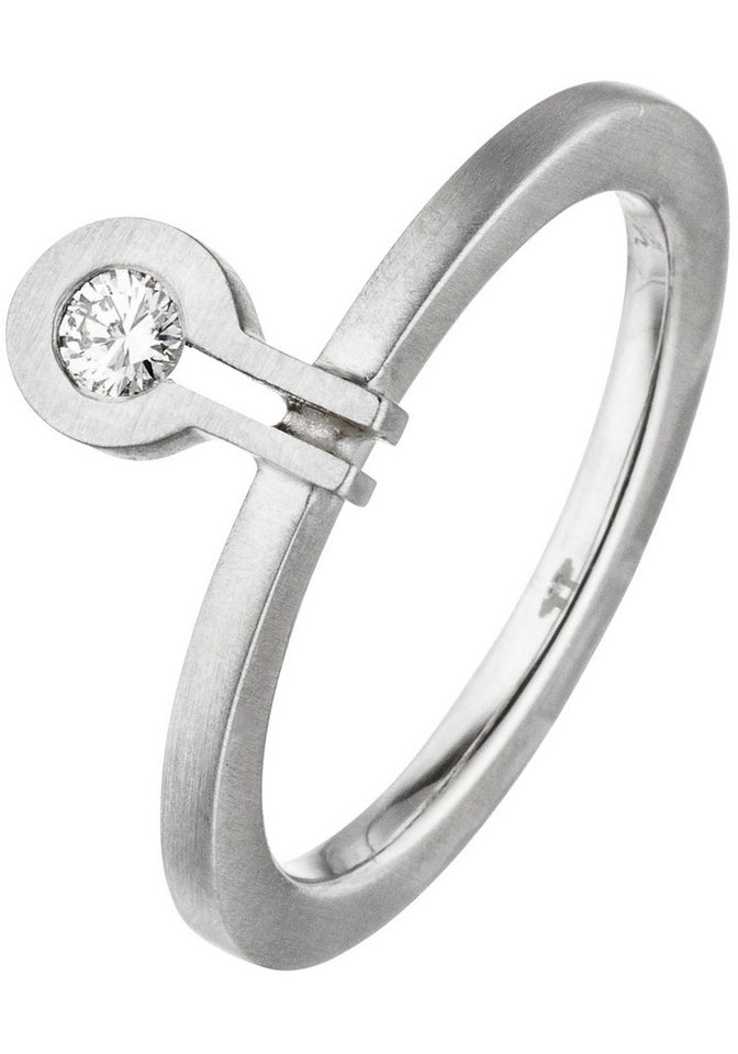 JOBO Diamantring Ring Platinring, 950 Platin matt mit Diamant Brillant von JOBO