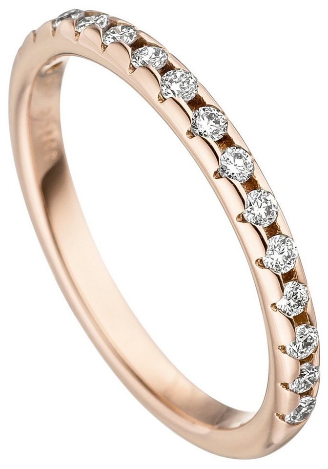 JOBO Diamantring Ring Roségoldring, 585 Roségold mit 15 Diamanten von JOBO