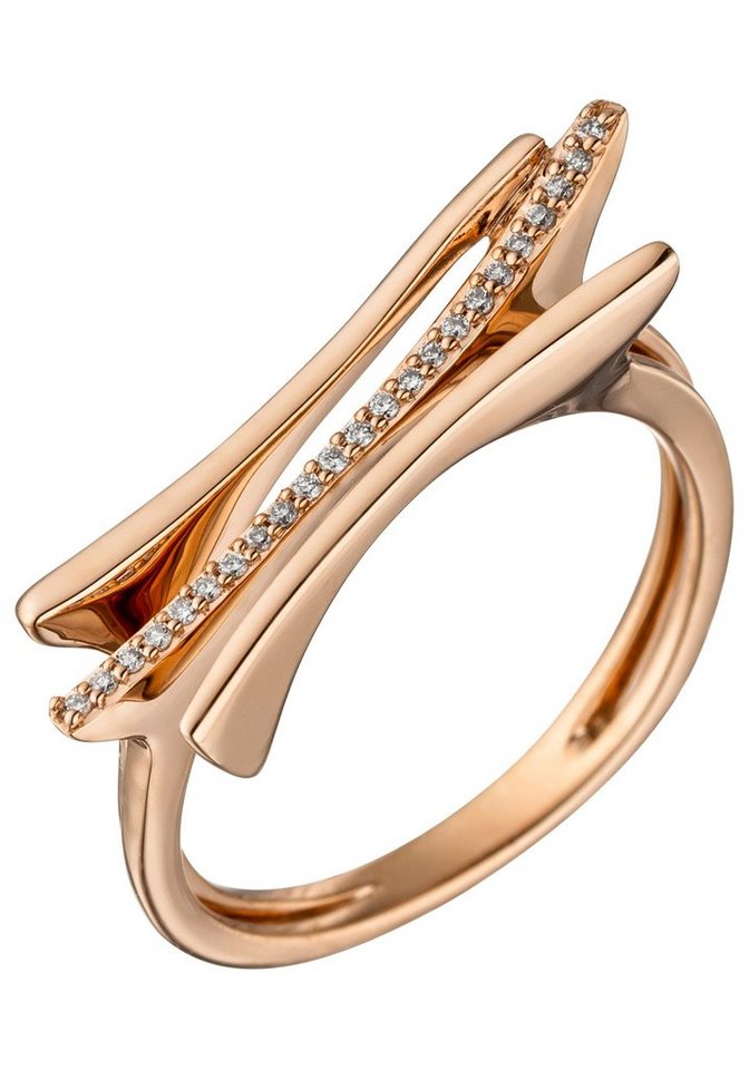 JOBO Diamantring Ring Roségoldring, 585 Roségold mit 23 Diamanten von JOBO