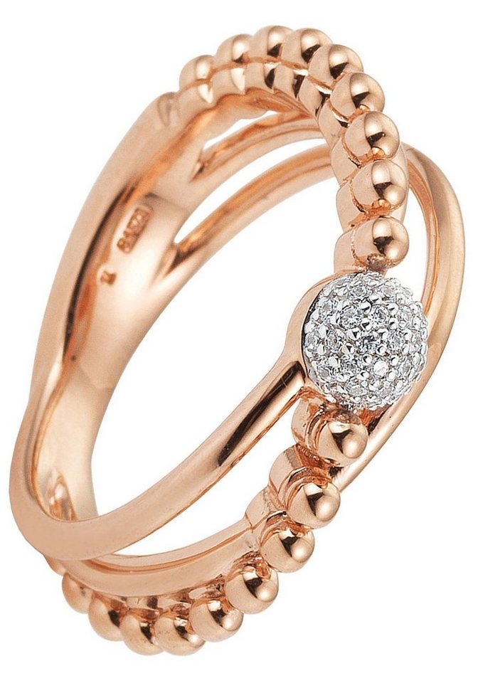 JOBO Diamantring Ring Roségoldring, 585 Roségold mit 31 Diamanten von JOBO