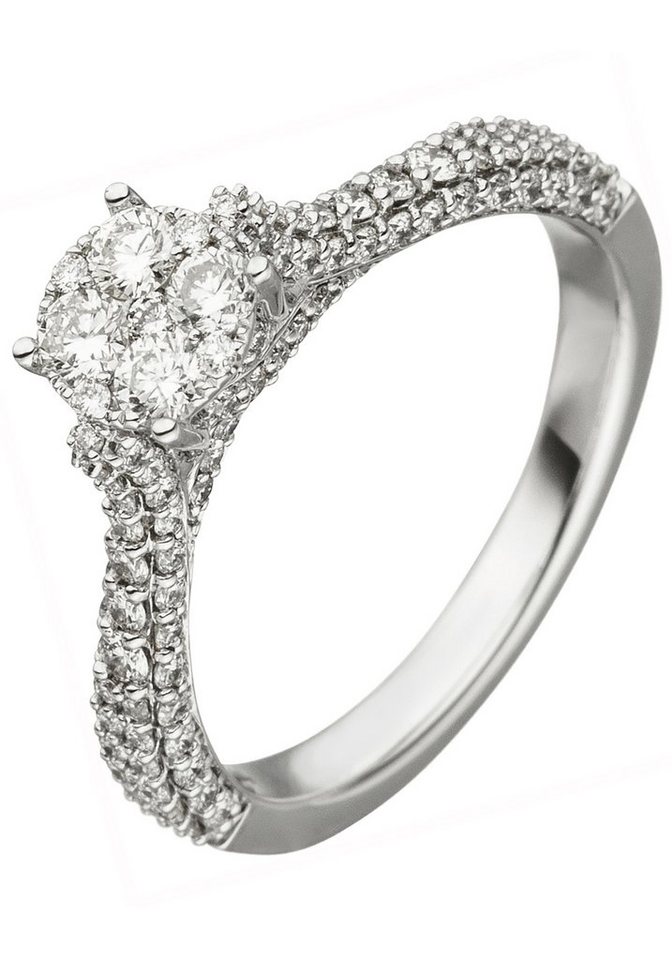JOBO Diamantring Ring Weißgoldring, 585 Weißgold mit 119 Diamanten von JOBO