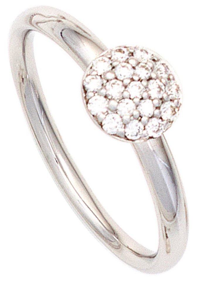 JOBO Diamantring Ring Weißgoldring, 585 Weißgold mit 18 Diamanten von JOBO