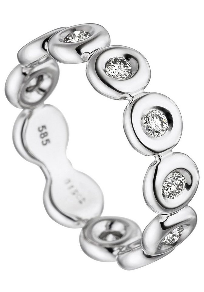 JOBO Diamantring Ring Weißgoldring, 585 Weißgold mit 9 Diamanten von JOBO