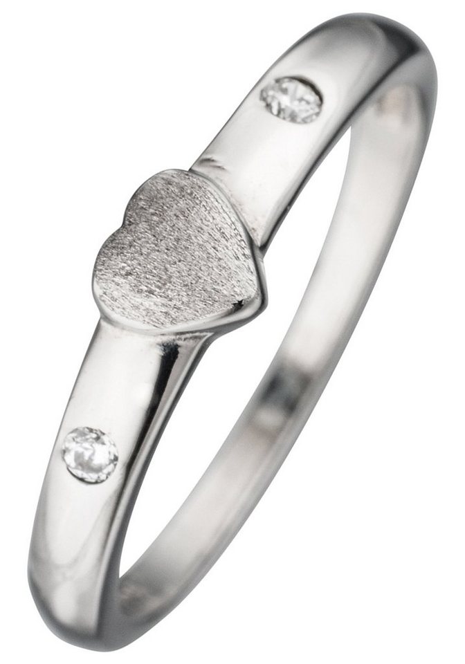 JOBO Fingerring, Herz 925 Silber mit Zirkonia von JOBO