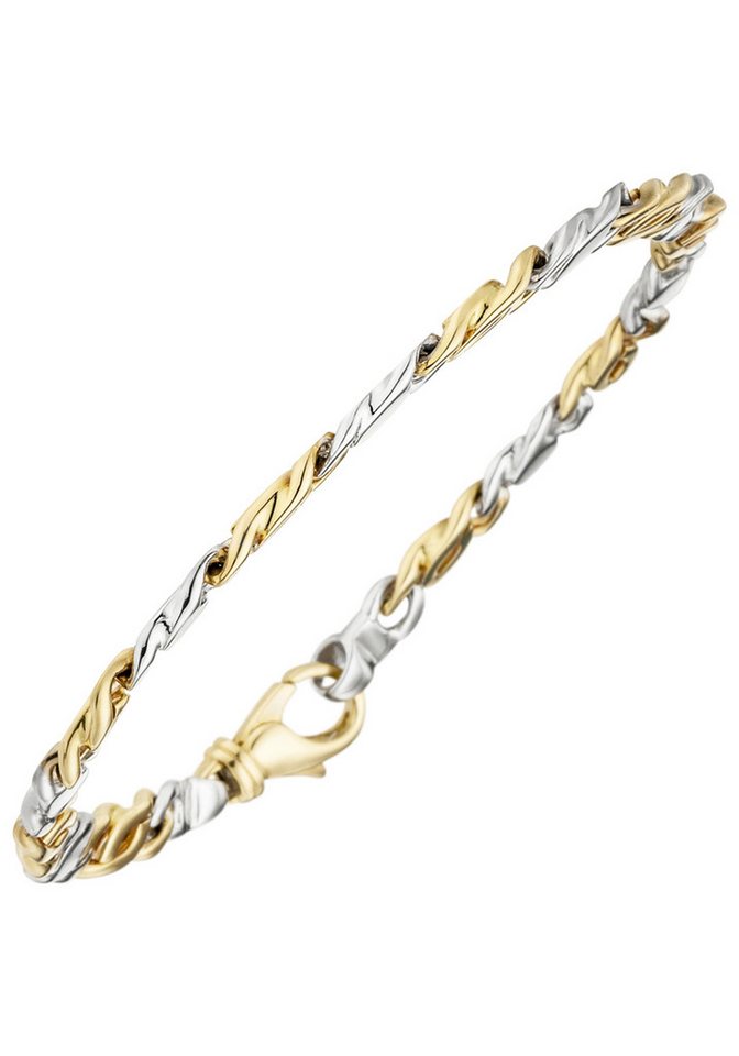 JOBO Goldarmband Diamantarmband Bicolor, 585 Gold mit 16 Diamanten von JOBO