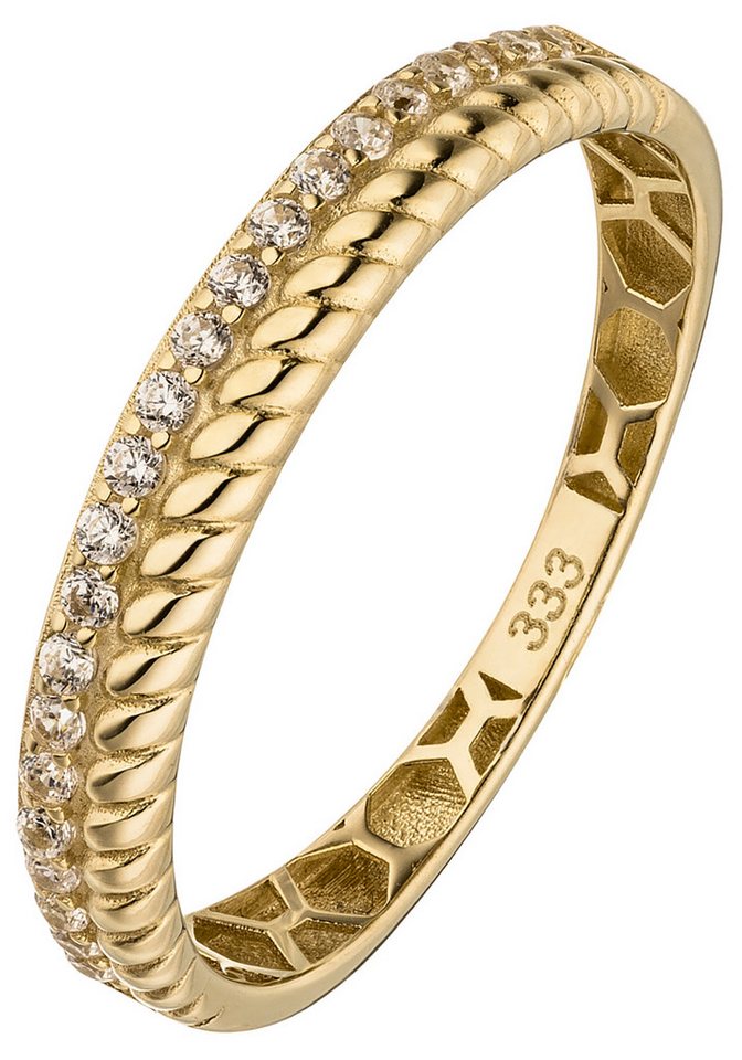 JOBO Goldring Ring Damenring, 333 Gold mit 22 Zirkonia von JOBO