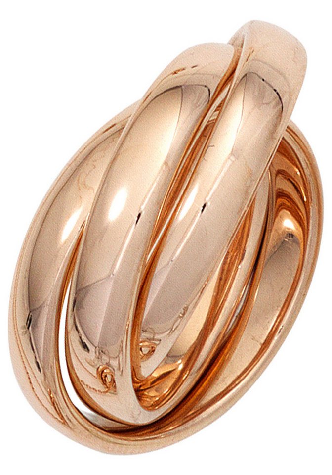 JOBO Goldring Ring Roségoldring Wickelring verschlungen, 585 Roségold von JOBO