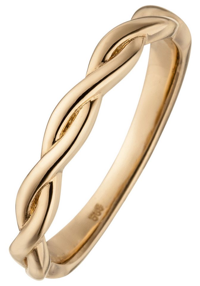 JOBO Goldring Ring Roségoldring geflochten, 585 Roségold von JOBO