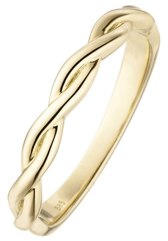 JOBO Goldring Ring Weißgoldring geflochten, 585 Gold von JOBO