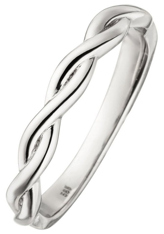 JOBO Goldring Ring Weißgoldring geflochten, 585 Weißgold von JOBO